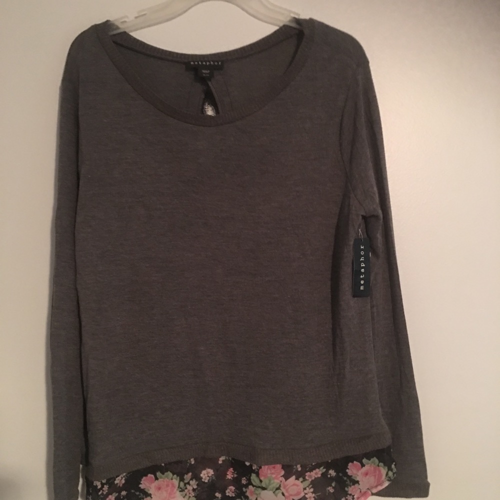 Unique sweater with built in silky undershirt